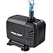 PEDY Water Pump, 400GPH (1500L/H) Submersible Water Pump For Pond, Aquarium, Fish Tank Fountain Water Quiet Pump Hydroponics, 15W