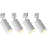 VANoopee GU10 Track Lighting Heads H Type White LED Track Light Heads Compatible with Halo Style System, MR16 GU10 Base Adapter Ceiling Spot Light Fixture Direction Adjustable, Pack of 4, No Bulbs