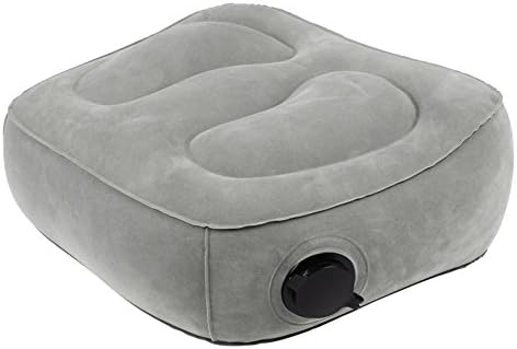 Novbe Travel Foot Rest Pillow Inflatable Large Valve Pillow Kids' Bed to Lay Down for Foot Rest on Airplanes, Cars,Trains (grey)