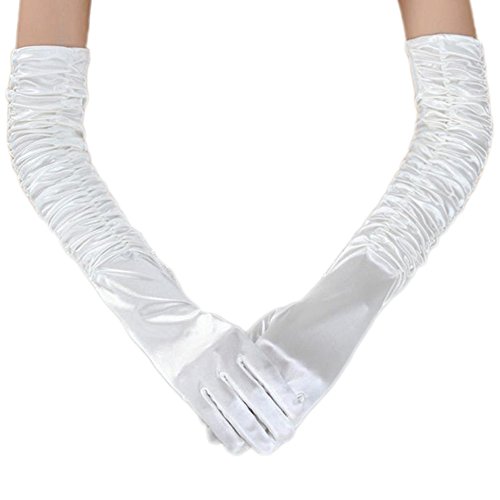 image for Unilove Long Opera Party 20s Satin Gloves Stretchy Adult Size Elbow Le