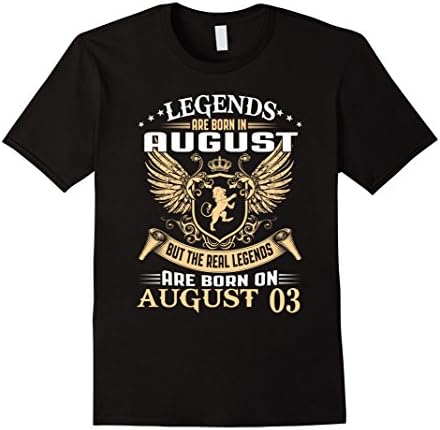 Mens Legends Are Born On August 03 XL Black