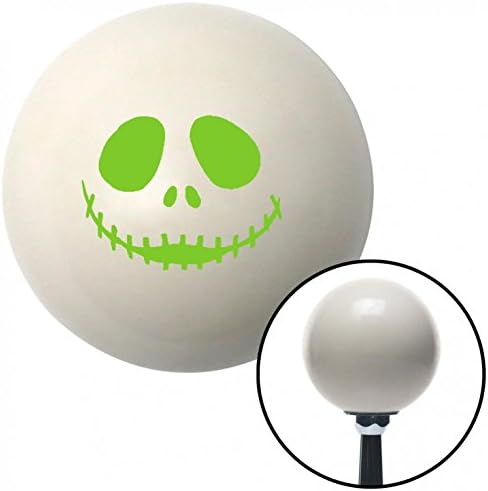 American Shifter Company ASCSNX4780 Green Jack O' Lantern Face Ivory Shift Knob with 16mm x 1.5 Insert wide 5