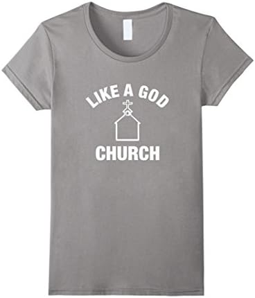 Womens Like a God Church T Shirt XL Slate