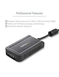 startech externa Tarjeta de vídeo Multi Monitor Adaptador USB a VGA   1920 x 1200   USB a VGA externo tarjeta gráfica, Gris