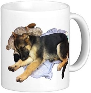 Sleepy German Shepherd Coffe Mug 11 OZ