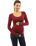 PattyBoutik Mama Trim Scoop Neck Maternity Tunic Top