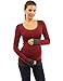 PattyBoutik Mama Trim Scoop Neck Maternity Tunic Top (Burgundy with Gray M)