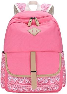 Julvie Womens Girls Bohemia Canvas Backpack Casual BookBag Laptop Bag Travel Bag Sports Daypack