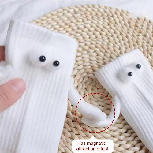 Smilelife 2 Pairs Magnetic Holding Hands Socks - Funny Gifts for Women & Men, Teens, Couples, Friends