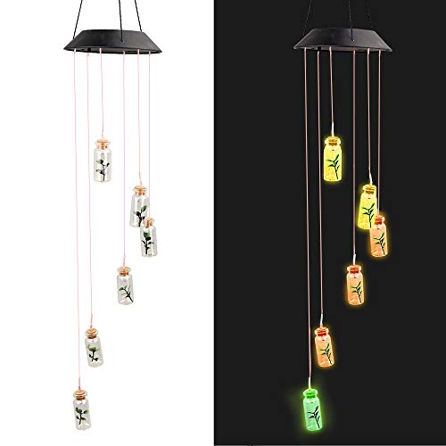 ZOUTOG Solar String Lights, Color Changing LED Mobile Bottles Lights, Waterproof Outdoor Wind Chimes for Home/Yard/Patio/Garden
