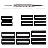 12 Pack Rubber Watch Band Strap Loops 18mm 20mm 22mm 24mm Fastener Ring Replacement Silicone Black Keeper Retainer Holder Secure Accessories with Spring Bar Tool