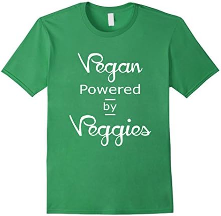 Men's Vegan powered by veggies shirt for vegetarians Small Grass