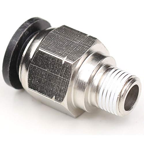 CEKER Push to Connect Air Pipe Fittings PC 3/8" Tube Od x 1/8" NPT Thread Male Straight Pneumatic Fitting Push in Quick Tube Fitting Connector 5Pack