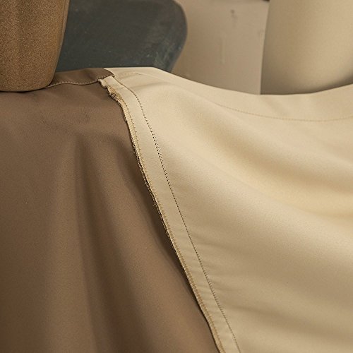 Nibesser 2 Tones Blackout Draperies Curtains Thermal Insulated Grommet Color Block Blackout Curtains/Drapes Beige Coffee (52W x 84L Inch) - Thumbnail 3