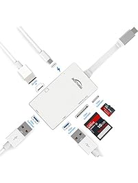 BESTHING USB-C 3.1 Hub/Adapter: 4K HDMI, 2 USB 3.0 Ports, SD + MicroSD Card Reader, Type-C port, for 2016 & 2017 MacBook Pro + Type-C Laptops (Silver)
