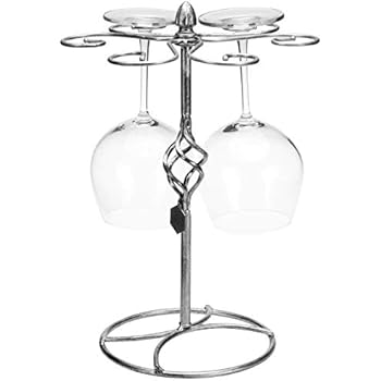 Fvstar Wine Glass Hanger Rack Iron Metal Elegant Freestanding 6