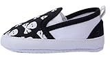 Bigood Baby Toddler Crib Skull Anti-Slip Shoes First Walking Sneakers 11cm Black