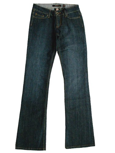 New Ed Hardy Women's Dark Denim Boot Cut Jeans - Rhinestone Burning Heart