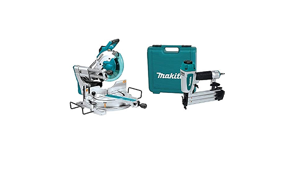 Amazon.com: Makita LS1019L - Sierra ingletadora de doble bisel (10.0 in,  con láser, con AF505N, 2.0 in, calibre 18) : Herramientas y Mejoras del  Hogar