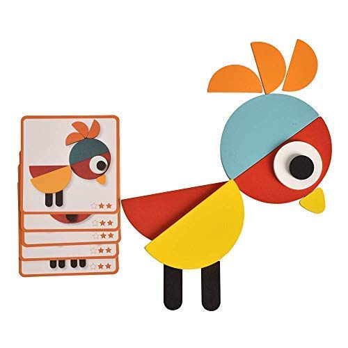 BOHS Creative Animals Themed Pattern Blocks Set -Puzzles for Toddlers and Preschooler Kids Ages 2.5 - 6 Years Old , with 20 Activity Idea Cards and 1 Pouch - Thumbnail 2