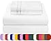 Mezzati Brushed Microfiber Bed Sheet Set - Ultra Soft and Lightweight for Ultimate Sleep Comfort, Wrinkle Free and Color Fade Resistant, 4 Piece Set (White,Queen Size)