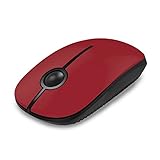 Jelly Comb 2.4G Slim Wireless Mouse with Nano Receiver, Less Noise, Portable Mobile Optical Mice for Notebook, PC, Laptop, Computer, Macbook - Black and Red