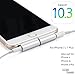 UNOOE iPhone 8 8 Plus Dual Function Adapter, Aluminum 2 in 1 8-Pin Lightning to 3.5mm Aux Audio Headphone Jack Adapter Connector Supports Music and Charging Compatible with iOS 10.3 (Silver)