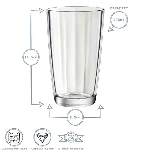 Bormioli Rocco Pulsar Zerfurchter Highball Cocktailgläser Set - 470ml - Packung mit 24 – Bild 4