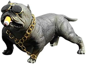 Bully Pitbull Simulated Car Dog Dolls Ornaments Pendant Automobiles Interior Decoration Ornaments Toys Gift Car Accessories (Coffee)