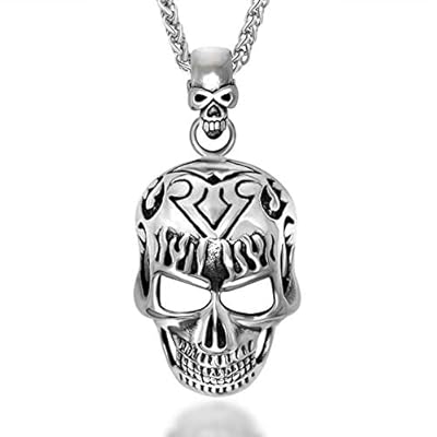 Gothic Skull Pendant Necklace in Stainless Steel Kuwait Ubuy