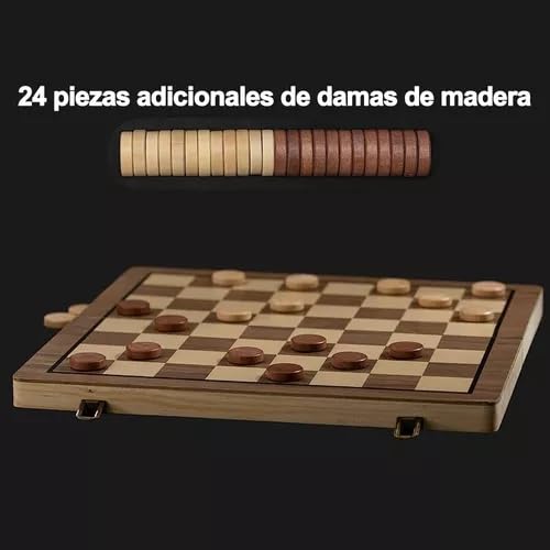 YUHOHO Juego De Ajedrez Y Damas Magnético 39x39cm,Tablero Plegable,Interesantes Juegos de Estrategia Que mejoran el Pensamiento lógico y Las Habilidades de Pensamiento Independiente