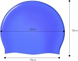 Darbermu Kids Waterproof Silicone Swimming Cap Blue 22x19cm view 4