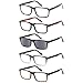 Gamma Ray Men's Reading Glasses - 5 Pairs Readers for Men - w Sun Readers - 1.50
