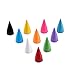 400pcs Mixed Colors Cone Spikes Screwback Studs DIY Craft Cool Rivets Punk Stud Coincal 7x15mm 1/4