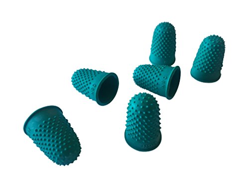 Pack of 12 Green No.0 Rubber Thimblettes - Small Thimble Finger Cones