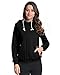 ZANZEA Women's Zipper Long Sleeve Hoodie Sweatshirt Jacket Coat Outerwear (US 16, Black)
