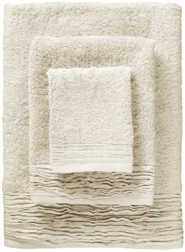 Nine Space Pleated 3-Piece Towel Set, Ivory