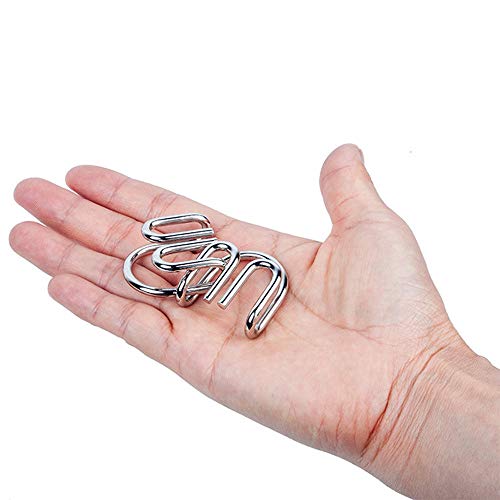 Livoty 15Pcs Metal Wire Puzzles Brain Teaser Metal Wire Puzzles Educational Toy Stress Reliever Gift for Kids Adult (Red) - Thumbnail 6