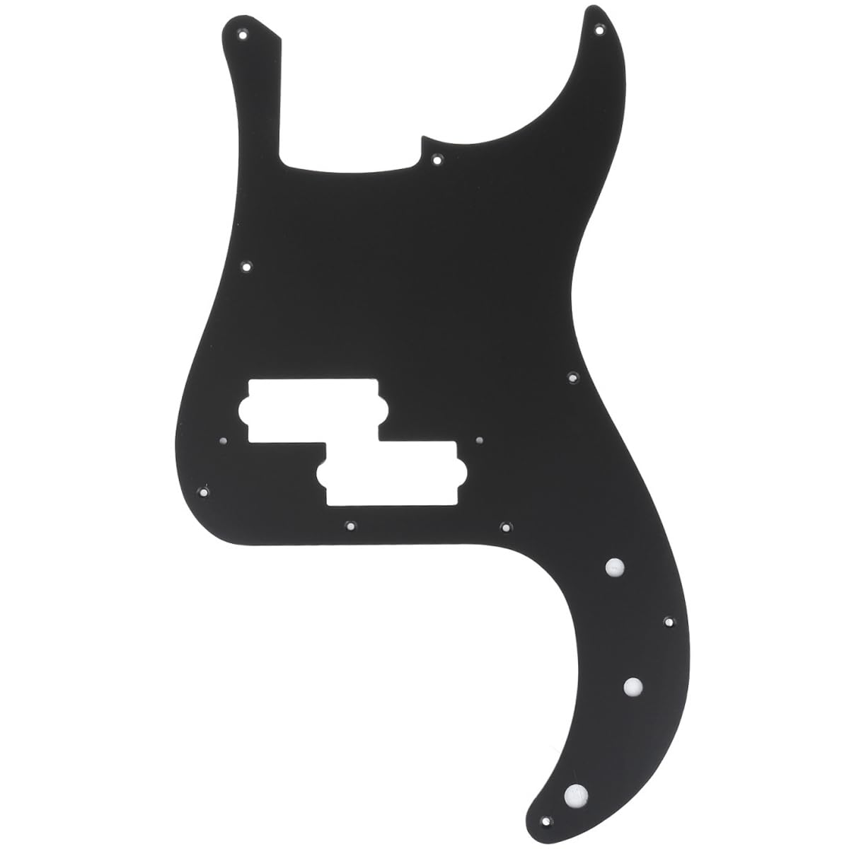 Musiclily Pro 10-Hole P Bass Pickguard for JPN Fender Japan 4-String Precision Bass, 1Ply Matte Black