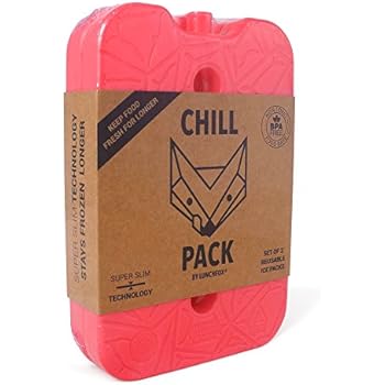 LunchFox Chill Pack Reusable Flat Ice Packs for Neoprene Lunchbox - (2 Pack - Blush Pink)