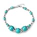 SODIAL(R) Tibet Silver Turquoise Beads Lobster Clasp Bracelet Chain HOT