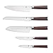 BGT Kitchen Knives With Color Wood Handle Stainless Steel Kitchen Knife Set 3.5'' Paring Knife 5'' Utility Knife 7'' & 8'' Inch Chef Knife 8'' Bread Knife (Knife Set & Holder)
