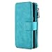 Galaxy S8 Plus Case, LONTECT 14 Card Slots Wallet Case with Zipper Cash Storage - PU Leather Wallet With Magnetic Detachable TPU Shock Absorbing Back Cover Case for Samsung Galaxy S8 Plus - Mint Green