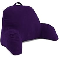Deluxe Comfort Microsuede Bed Rest - Backrest Pillow with Arms - Bed Rest Pillow - Reading Bedrest Lounger - Sitting Support Pillow - Soft But Firmly-Stuffed Fiberfill - Reading Pillow, Purple