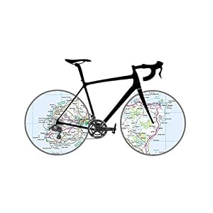 Cycling Gifts for Men Bicycle Art for Cyclists Personalised Digital Road Bike Art Print UK or World Cycle routes and…