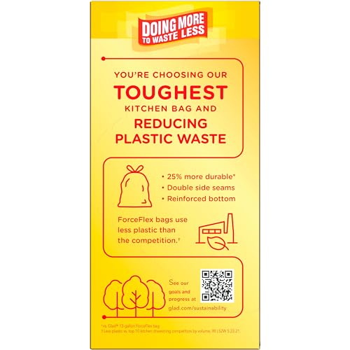 GLAD FORCEFLEX MAXSTRENGTH TRASH BAGS, 13 GAL, BEACHSIDE BREEZE, 34 CT (PACKAGE MAY VARY)