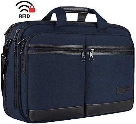 KROSER 18” Laptop Bag Stylish Laptop Briefcase Fits Up to 17.3 Inch Laptop Expandable Water-Repellent Shoulder Messenger Computer Bag with RFID Pocket for Travel/Business/School/College/Men/Women-Navy 1 KROSER 18” Laptop Bag Stylish Laptop Briefcase Fits Up to 17.3 Inch Laptop Expandable Water-Repellent Shoulder Messenger Computer Bag with RFID Pocket for Travel/Business/School/College/Men/Women-Navy