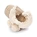 LIVEBOX Infant Toddlers Baby Girls' Soft Sole Anti-Slip Bow Mid Calf Warm Winter Pom Pom Prewalker Snow Boots With Free Gift Socks (M: 6~12 months, Beige)