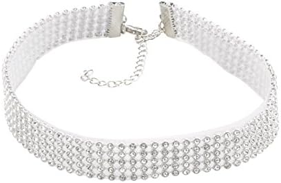 Silver-Tone 5-Row Rhinestone Choker Necklace