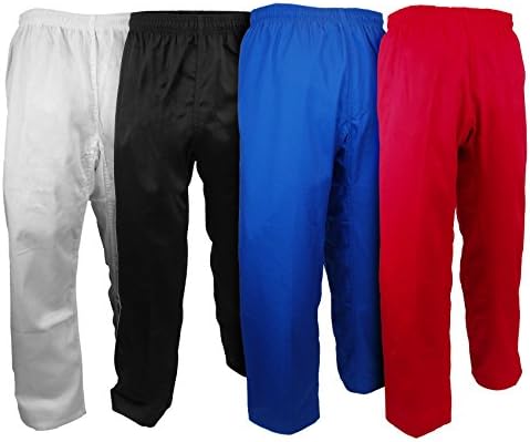 PROWIN1 Karate Taekwondo Pants Martial Arts Uniform Gi - White/Black/Red/Blue